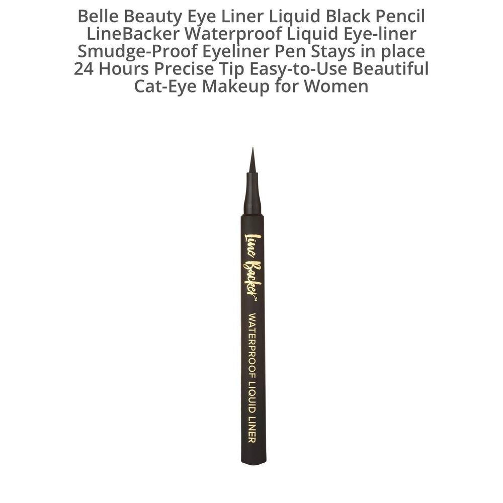 Belle Beauty Eye liner Liquid, Black LineBacker, Waterproof Liquid Eye-liner